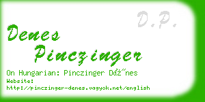 denes pinczinger business card